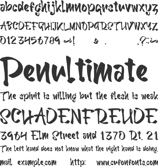 Without Mommys font preview