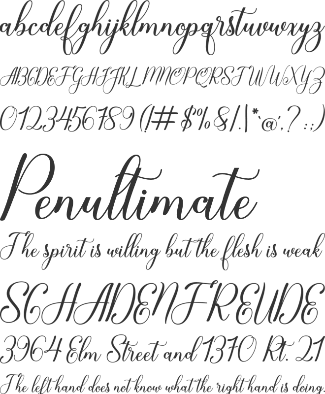 Glory love font preview