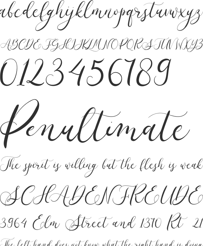 The Romance font preview