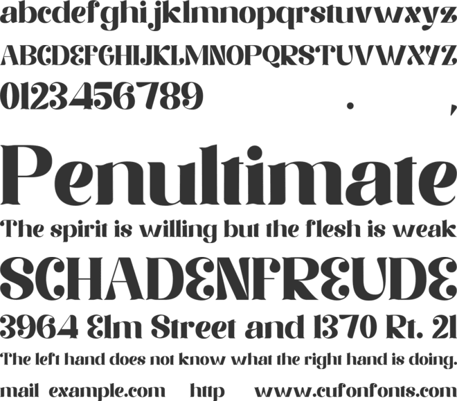 Merdian font preview