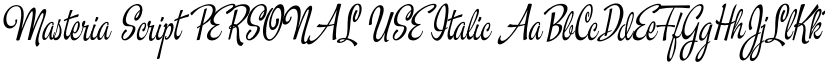 Masteria Script PERSONAL USE Italic font