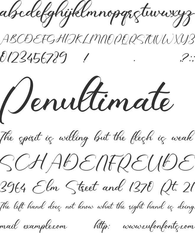 Underwood font preview