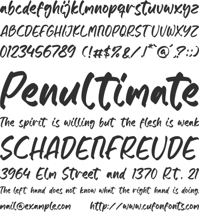 Moody font preview