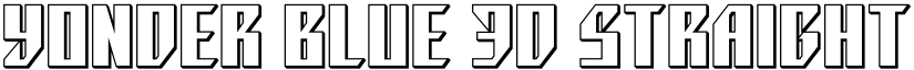 Yonder Blue 3D Straight Regular font