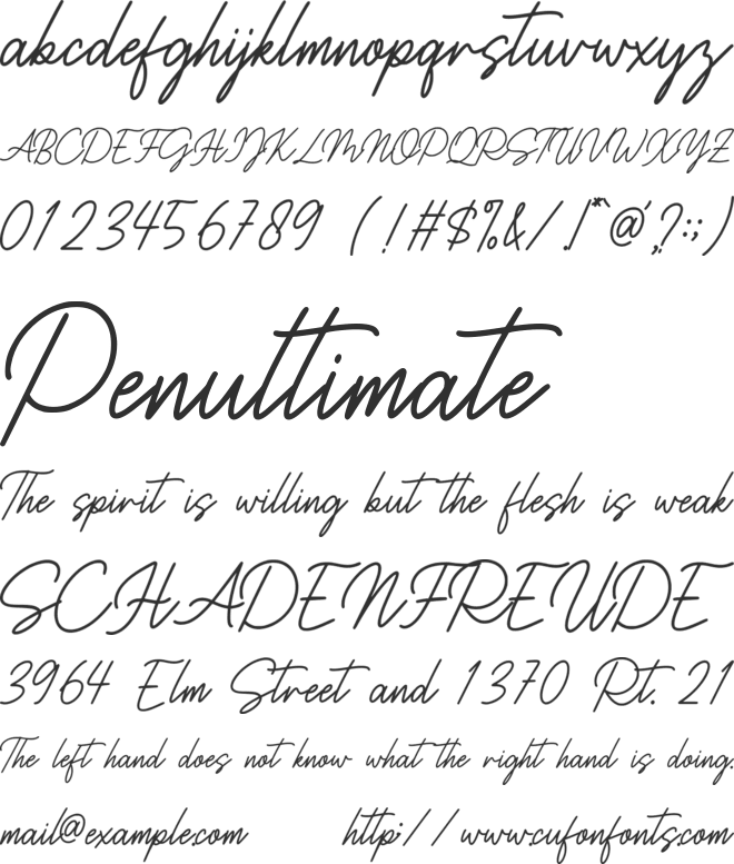 Wednesline font preview