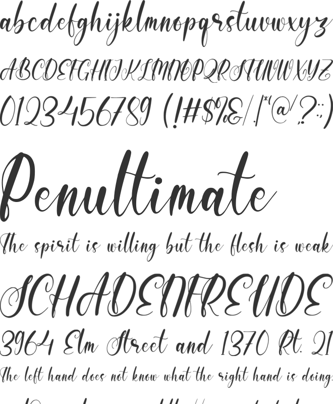 Silkyheart font preview