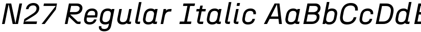 N27 Regular Italic font