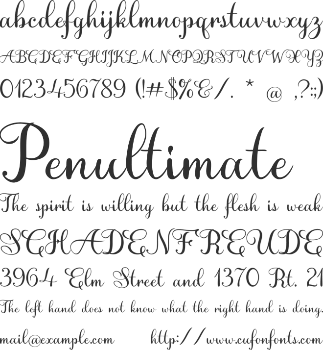 Hey April font preview