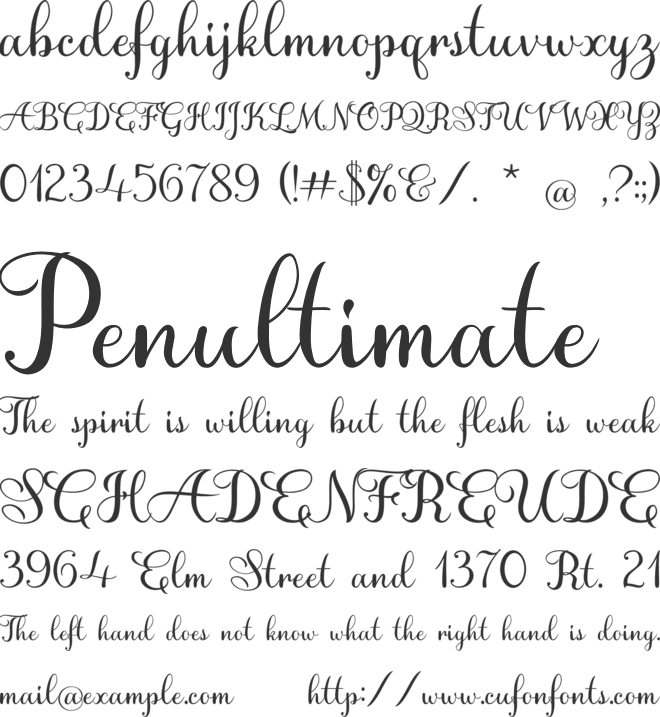 Hey April font preview