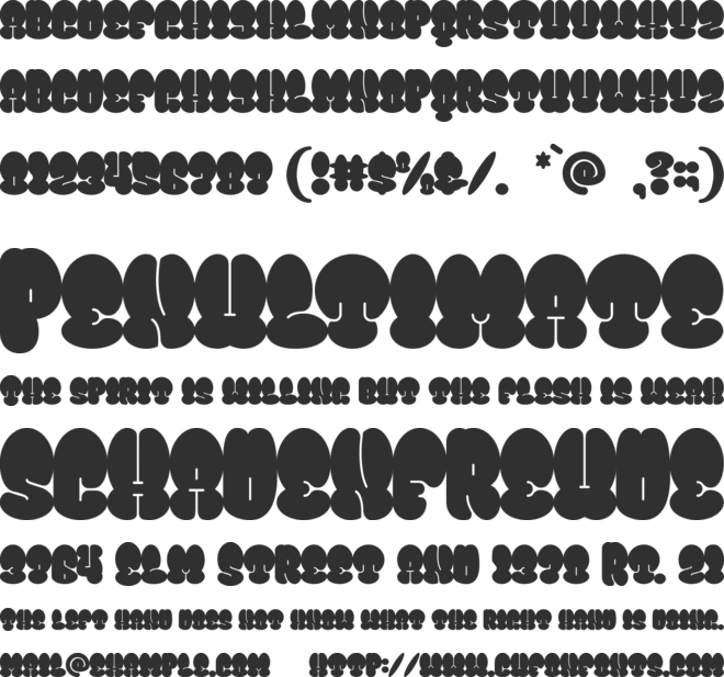 Bomber Throw font preview