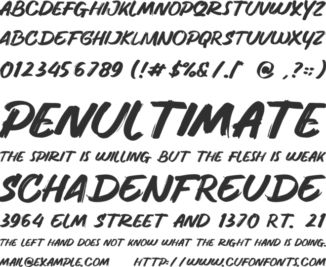 Hunger font preview