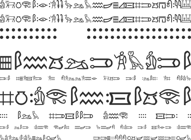 Meroitic Hieroglyphics font preview