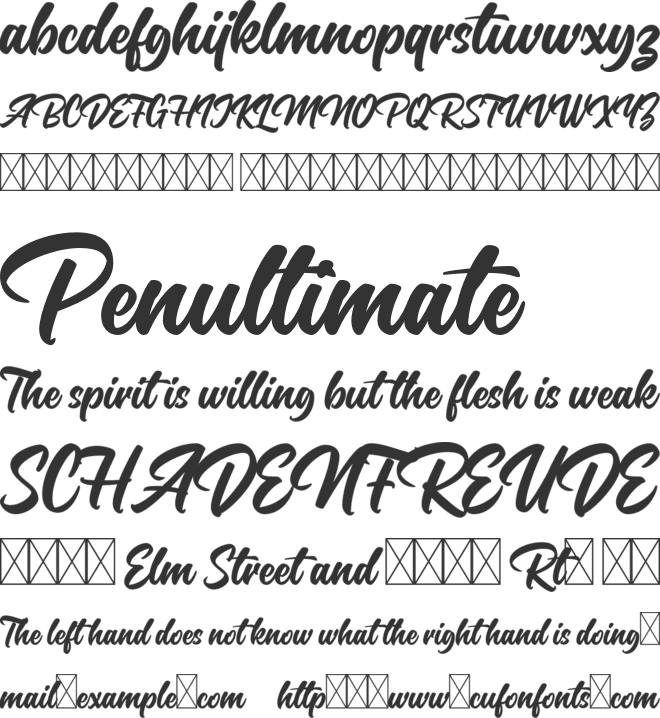 Chairville font preview