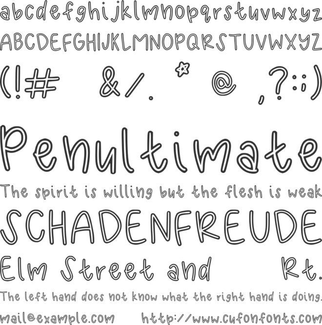 Skinny Outlines font preview