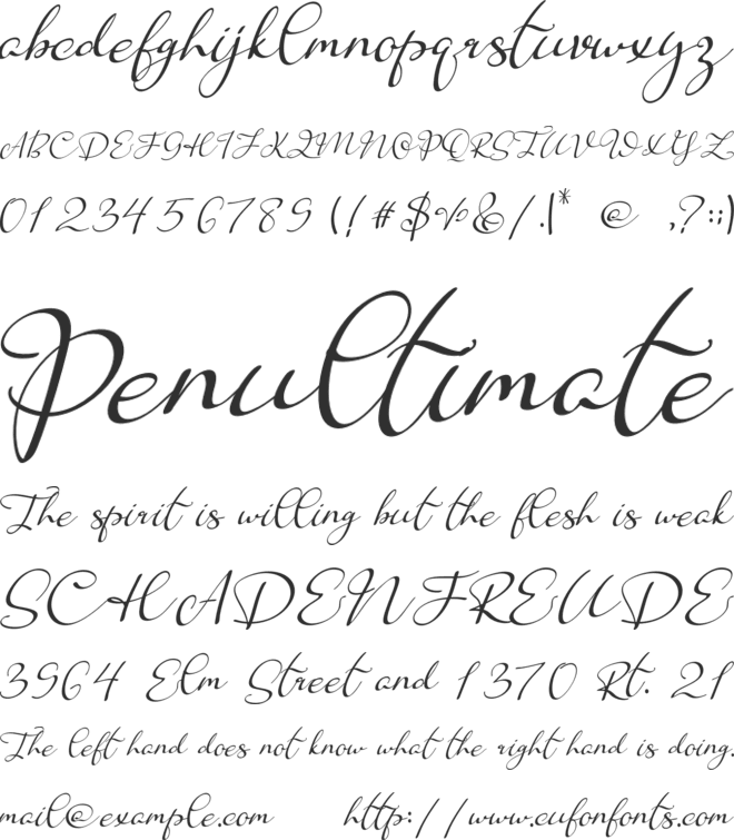 Absence font preview