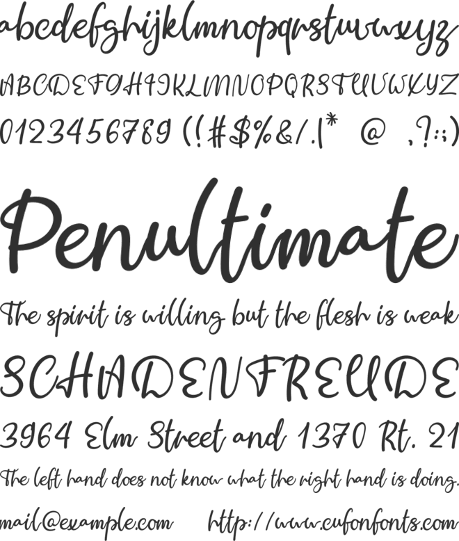 Distant font preview
