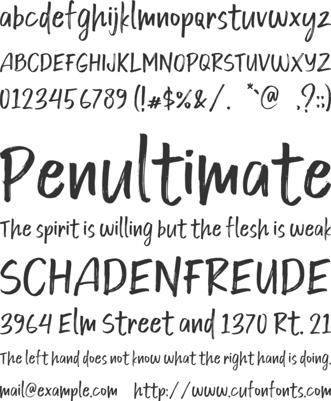 Hey Brush font preview