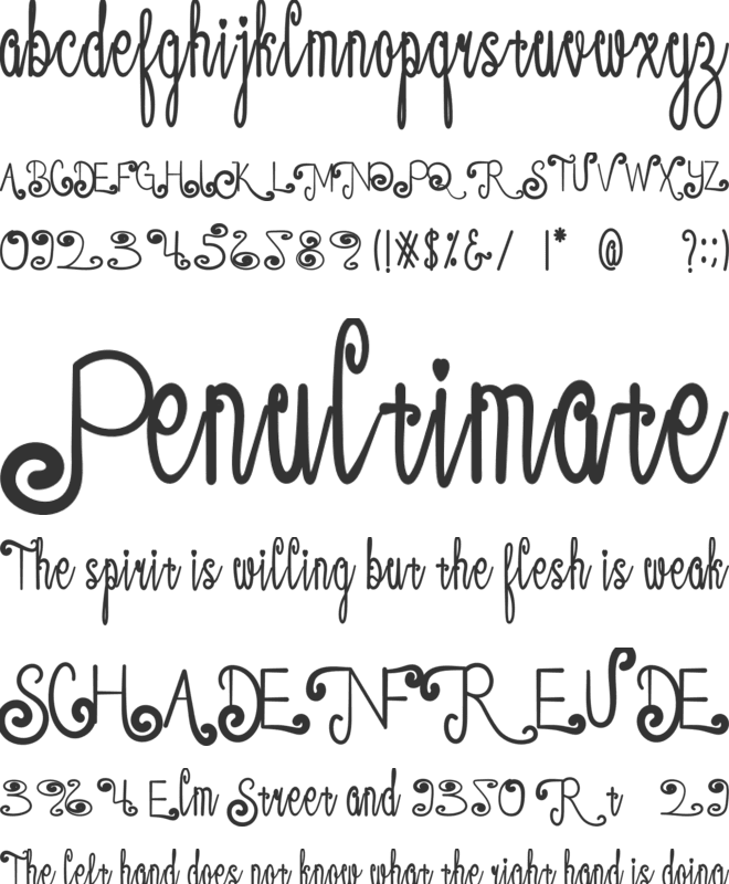 Sweetline font preview