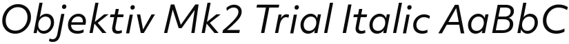 Objektiv Mk2 Trial Italic font