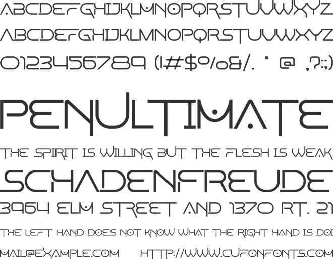 Spacetron font preview