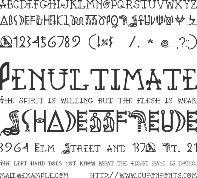 Pegypta font preview