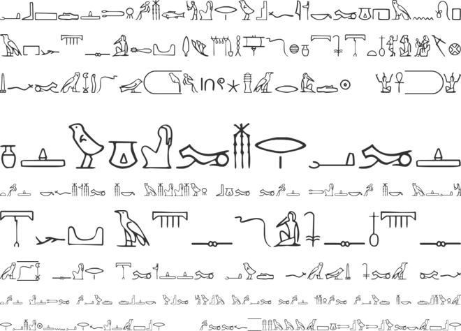 Pharaoh Glyph font preview