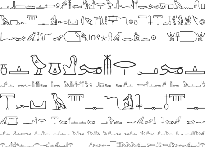 Pharaoh Glyph font preview