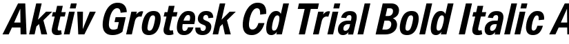 Aktiv Grotesk Cd Trial Bold Italic font