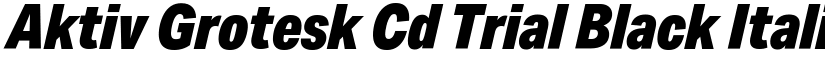 Aktiv Grotesk Cd Trial Black Italic font