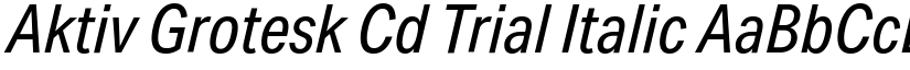 Aktiv Grotesk Cd Trial Italic font