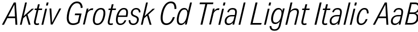 Aktiv Grotesk Cd Trial Light Italic font