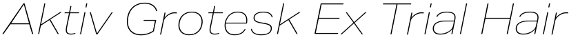 Aktiv Grotesk Ex Trial Hair Italic font