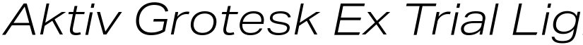 Aktiv Grotesk Ex Trial Light Italic font