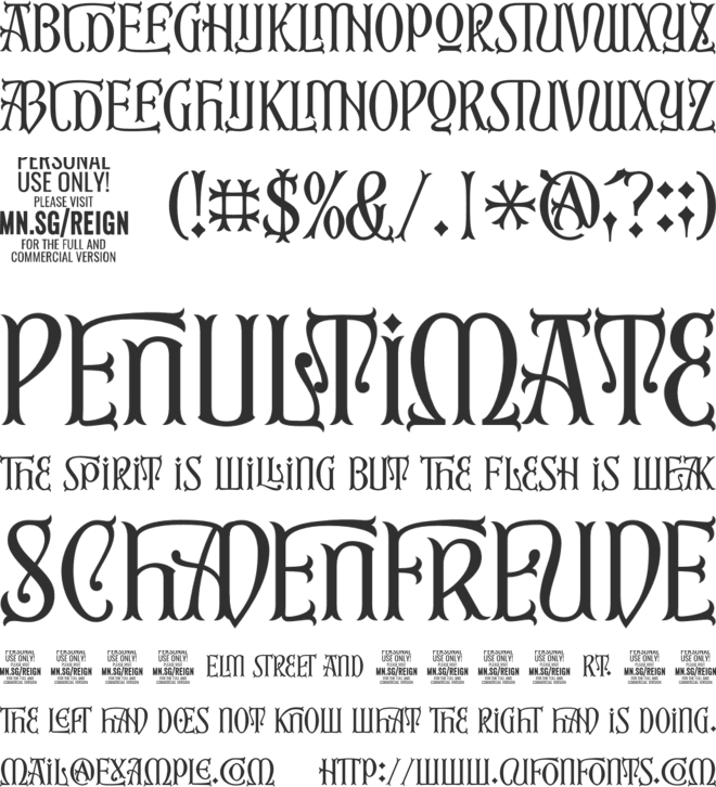 First Reign PERSONAL USE ONLY font preview