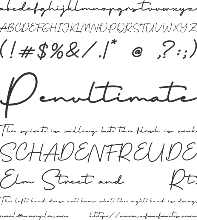 Thoderan Notes font preview