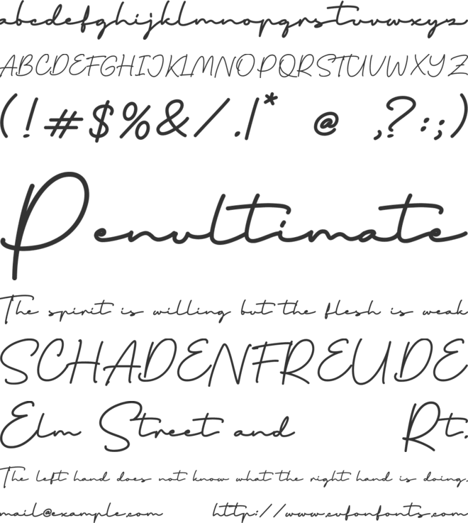 Thoderan Notes font preview