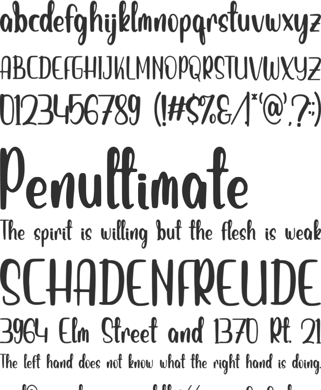 Leafydante font preview