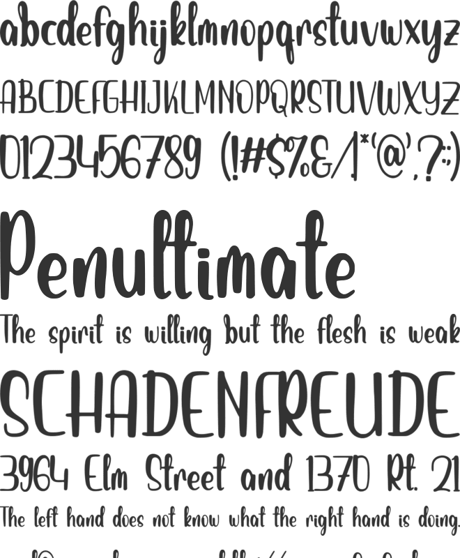 Leafydante font preview
