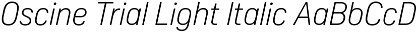 Oscine Trial Light Italic font