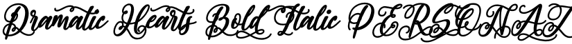 Dramatic Hearts Bold Italic PERSONAL Bold Italic font