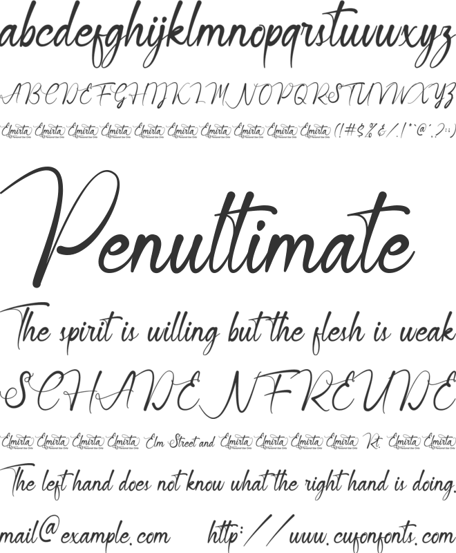 Elmirta font preview