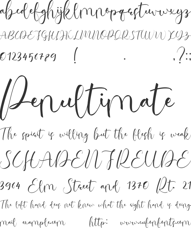 Justina font preview