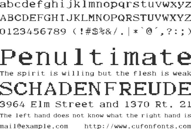 Tribute To Caselli's Pantelegraph font preview