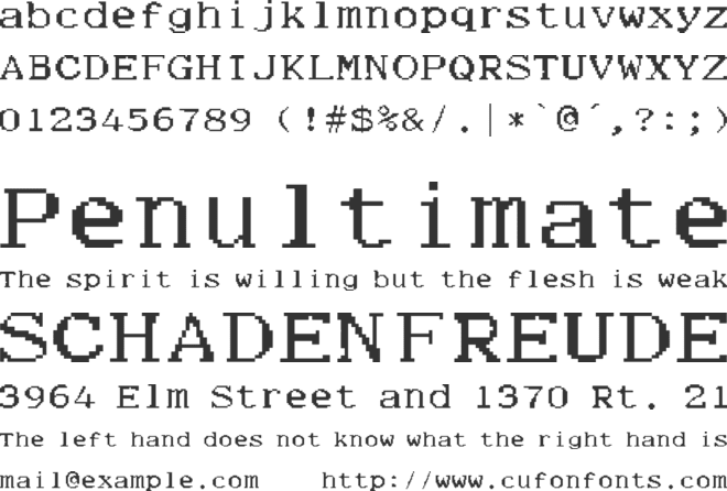 Tribute To Caselli's Pantelegraph font preview