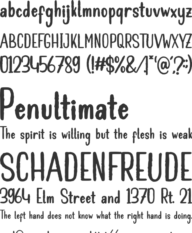 Yellowchalk font preview