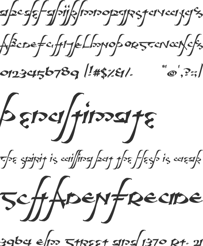 Aelfa font preview