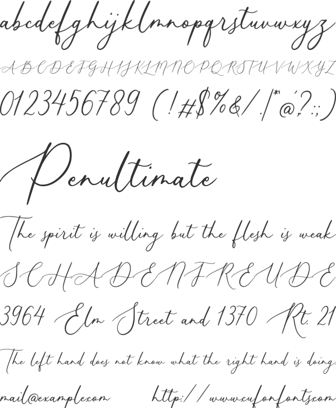 Calligrathink font preview