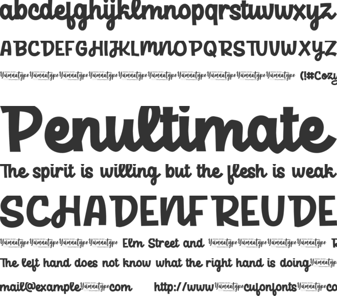 Cozy Nap Personal Use font preview