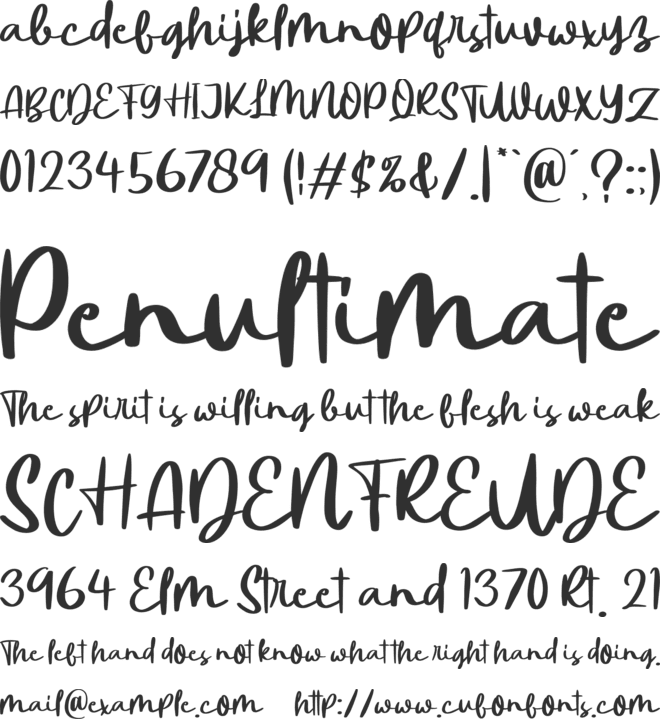 Super Lovely Trio font preview