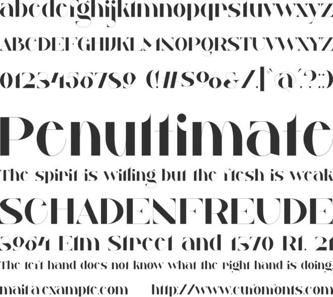 Millgary font preview